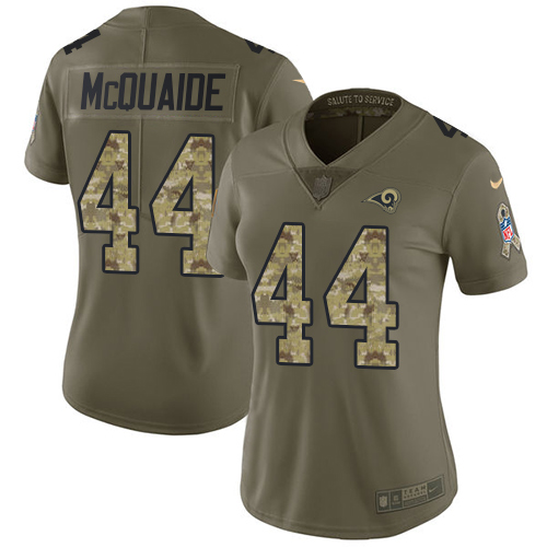 Nike Rams #44 Jacob McQuaide Olive/Camo Women's Stitched NFL Limited Salute to Service Jersey
